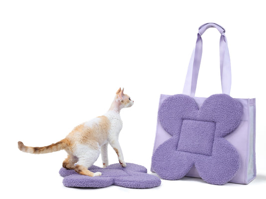 “the Bloomy” Cat Carrier Cushion - Purple