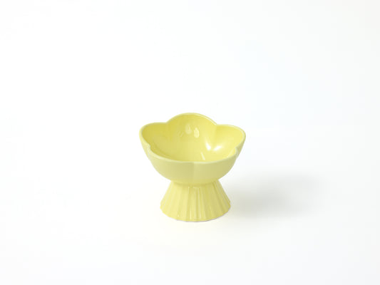 “the Floret” Elevated Ceramic Pet Bowl - YELLOW