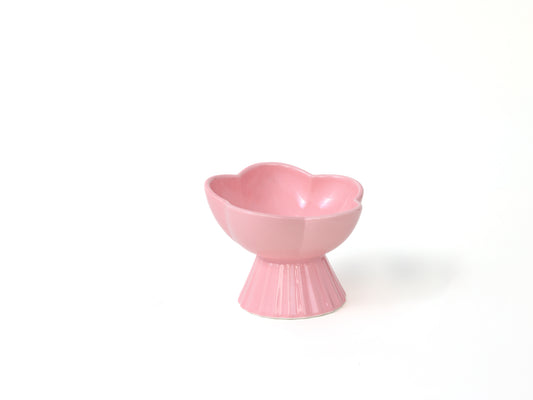 “the Floret” Elevated Ceramic Pet Bowl - PINK