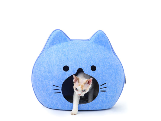 Kitty Cat Bed Cave - BLUE