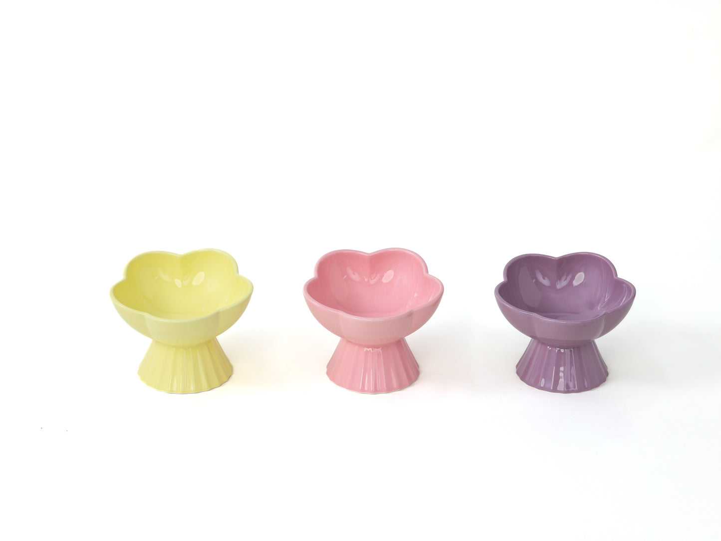 “the Floret” Elevated Ceramic Pet Bowl - PINK